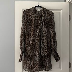 FRAME never worn leopard dress with bow, size S